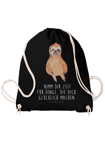 Mr. & Mrs. Panda Stofftasche Faultier Zufrieden mit Spruch in Schwarz