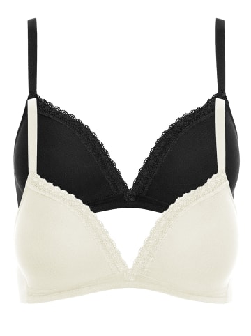 Lisca 2er Pack Triangel BH ohne Bügel in black-cream