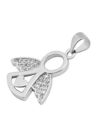 Adeliás Damen Anhänger Engel aus 925 Silber mit Zirkonia in silber