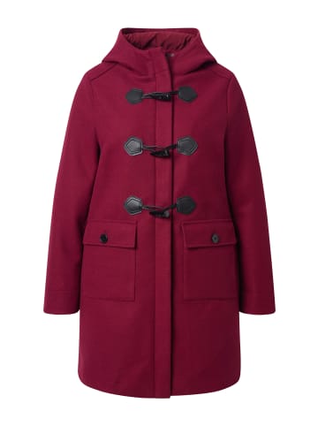 Ulla Popken Dufflecoat in dunkel kirschrot