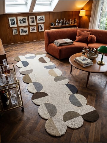 KADIMA DESIGN Teppich Wolle Handgetuftet HALLEIN Geometrisch Wohnzimmer in Erdtöne