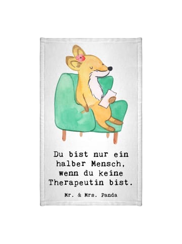 Mr. & Mrs. Panda Gästehandtuch Therapeutin Herz mit Spruch in Weiß