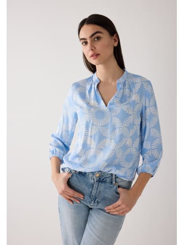 More & More Viskosebluse mit Print in skyblue/offwhite