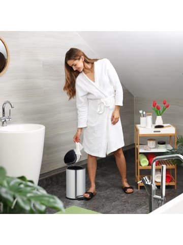 relaxdays Treteimer in Silber - 12 l