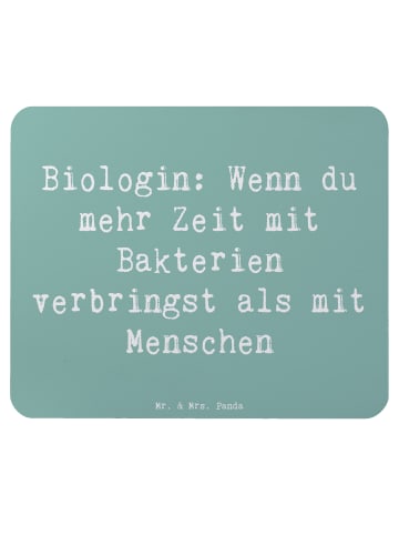 Mr. & Mrs. Panda Maus-Pad Spruch Biologin Bakterienliebe mit Spruch in Meeresbrise