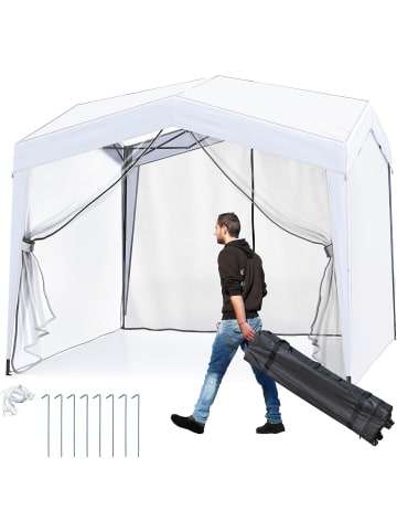 COSTWAY Faltpavillon 3x3 m mit 2 Moskitonetz in Weiß