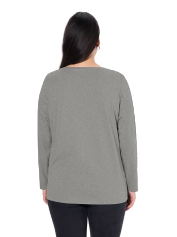 Ulla Popken Shirt in hellgrau mélange