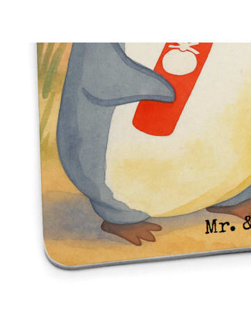 Mr. & Mrs. Panda Tischuntersetzer Pinguin Pommes Design mit Spruch in Weiß