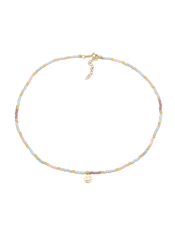 Elli Halskette 925 Sterling Silber mit Smiling Face, Smiling Face in Gold