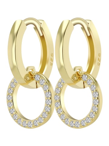 Adeliás Damen Anhänger aus 925 Silber mit Zirkonia in gold