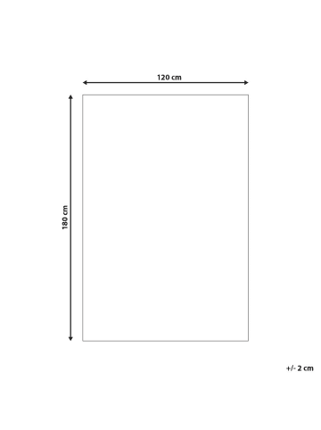 Beliani Outdoorteppich HISAR in Grau/Weiß/Gelb - (W) 120 x (H) 0.5 x (L) 180 cm
