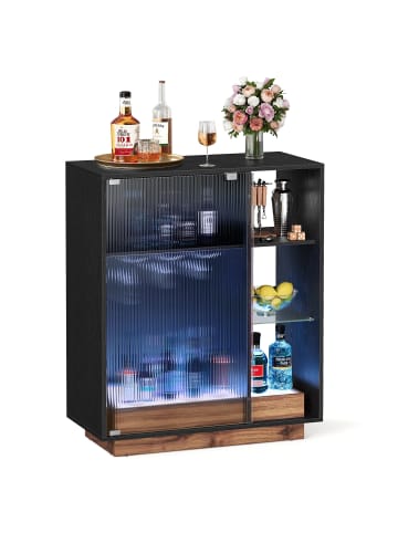 VASAGLE Sideboard Island in Ebenholzschwarz - (B)88 x (H)105 x (T)42 cm