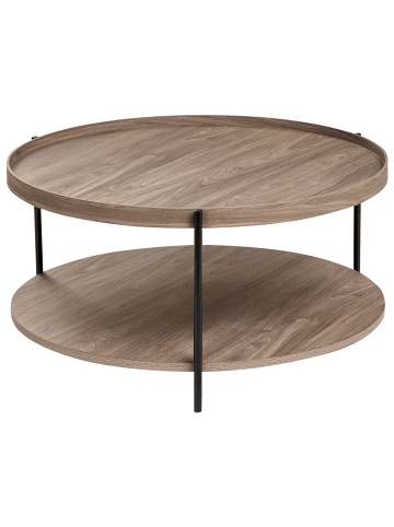 Beliani Couchtisch LANDER in Braun/Schwarz - (W) 78 x (H) 40 x (L) 78 cm