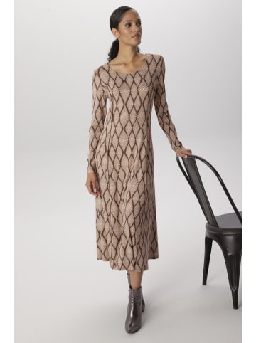 Jerseykleid in caffee latte-beige-orange