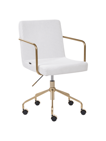 Beliani Bürostuhl TRINITY in Weiß/Gold - (W) 60 x (H) 87 x (L) 60 cm