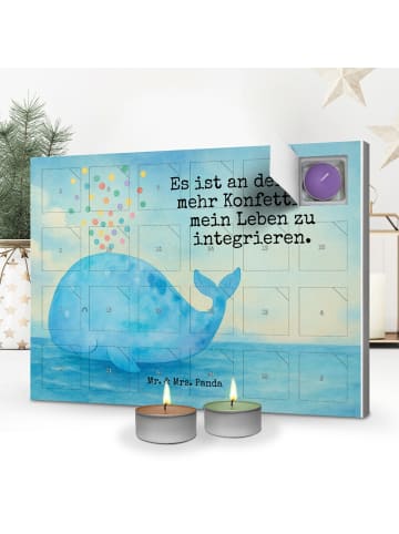 Mr. & Mrs. Panda adventskalender mit kerzen Wal Konfetti Design ... in Weiß