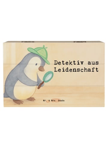 Mr. & Mrs. Panda Box Detektiv Leidenschaft Design mit Spruch in Weiß
