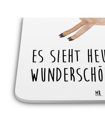 Mr. & Mrs. Panda Gläseruntersetzer Lama Springen mit Spruch in Weiß