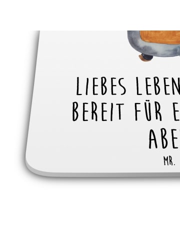 Mr. & Mrs. Panda Glasuntersetzer Pinguin & Maus Wanderer mit Spruch in Weiß