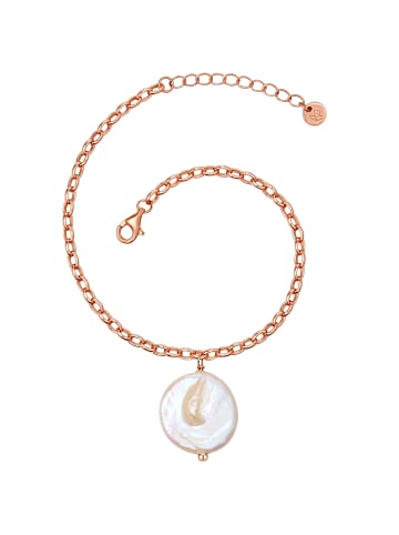 Glanzstücke München Armband Sterling Silber roségold Süßwasser-Zuchtperle weiß in roségold