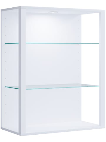 VCM  Holz Glas Stand Vitrine Glasol LW in Weiß