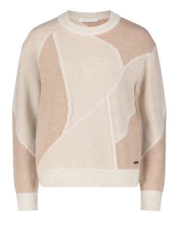 BETTY & CO Strickpullover mit Intarsie in Taupe/Taupe
