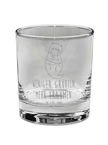 Mr. & Mrs. Panda Trinkglas Otter Muschel mit Spruch in Transparent