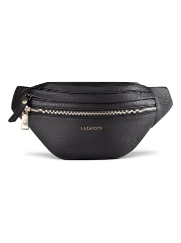 Lazarotti Bologna Leather Double-Zip Gürteltasche Crossbody Leder 25 cm in black