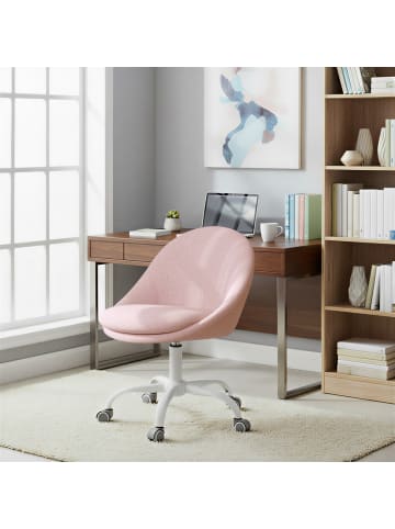 SONGMICS Bürostuhl Lenna in Rosa - (B)60 x (H)(80-90) x (T)60 cm