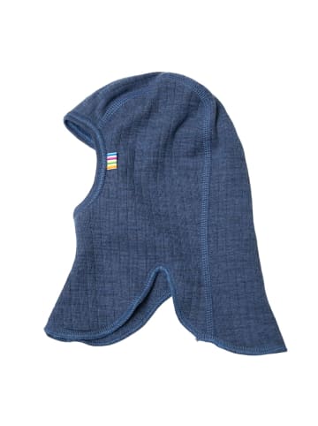 Joha Schalmütze Balaclava Merino-Wolle in blue melange