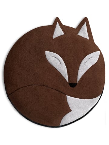 Leschi Wärmekissen "Fuchs Luca" in Dunkelbraun - Ø 25 cm