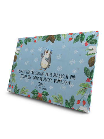 Mr. & Mrs. Panda Tee Adventskalender Pinguin Duschen mit Spruch in Eisblau