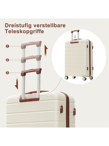 ABRIHOME Kofferset in Beige 3-teilig mit Spinner Rädern und TSA Schloss