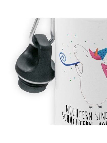 Mr. & Mrs. Panda Wasserflasche Einhorn Party mit Spruch in Weiß