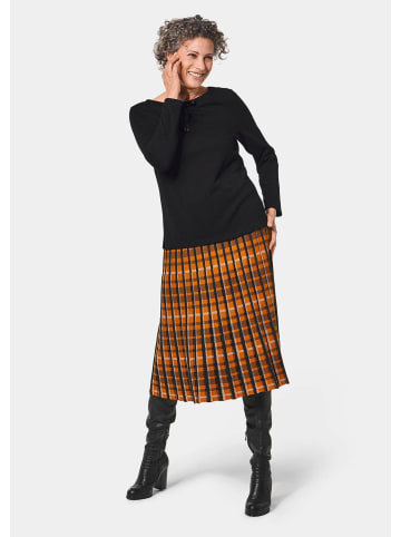 GOLDNER Sweatshirt mit halsfernen Kragen und Tunnelzug in schwarz