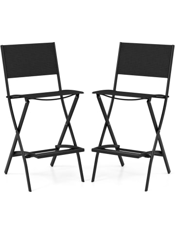 COSTWAY 2er Set Campingstühle in Schwarz