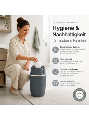 Kinderhaus Blaubär Windeleimer TOP in Graphite