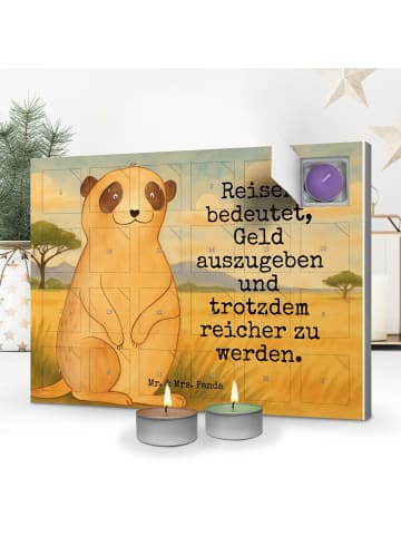 Mr. & Mrs. Panda adventskalender mit kerzen Erdmännchen Design m... in Weiß