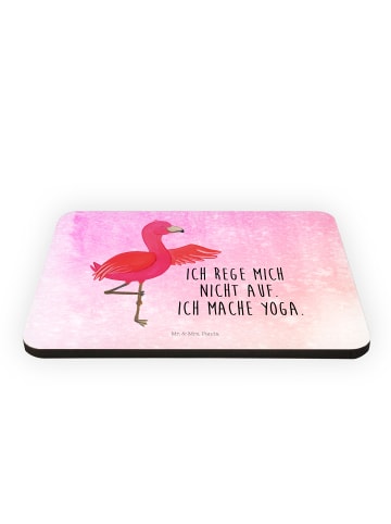 Mr. & Mrs. Panda Magnet Flamingo Yoga mit Spruch in Aquarell Pink