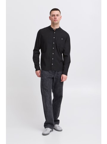 BLEND Langarmhemd BHBOBBY Shirt mandarin in Schwarz