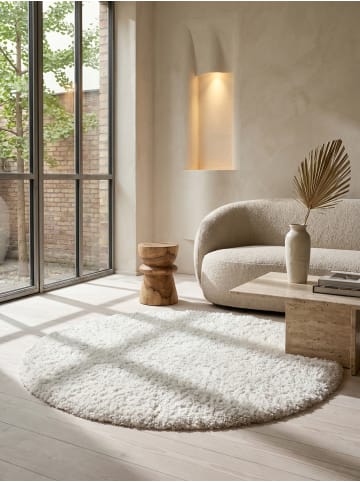 KADIMA DESIGN Teppich Hochflor Shaggy Waschbar Einfarbig SALZACH Strapazierfähig in Weiß