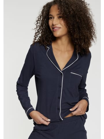 LASCANA Pyjamaoberteil in schwarz