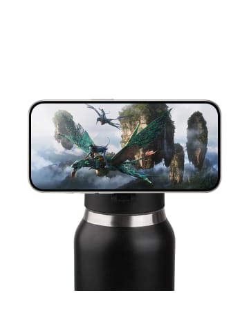 Onamaste Isolierflasche 750 ml mit magnetischer Handyhalterung in Schwarz