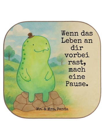 Mr. & Mrs. Panda Untersetzer Schildkröte Pause Design mit Spruch in Weiß