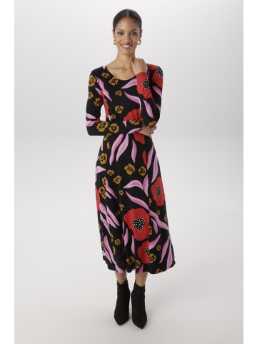 Aniston SELECTED Midikleid in schwarz-pink-camel-rot-rose-offwhite