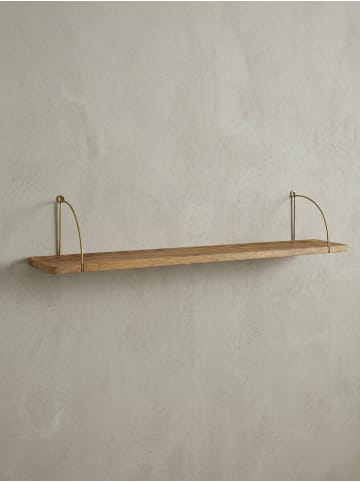 Wandregal: Industrie-Stil, Mango Massivholz/Eisen, 60x22x25 cm