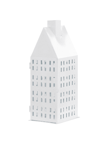 Beliani Laterne DOLOK in Weiß - (W) 17 x (H) 40 x (L) 17 cm