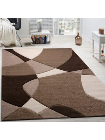 KADIMA DESIGN Teppich Kurzflor Abstrakt Wohnzimmer in Braun