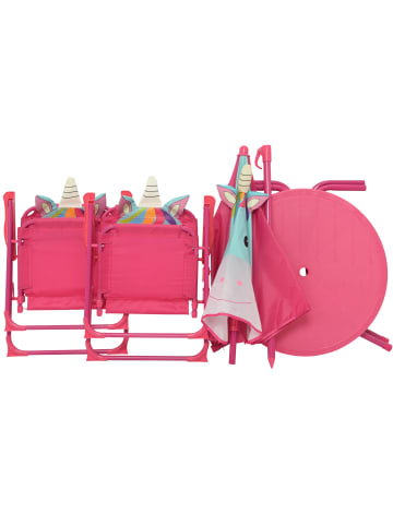 MARELIDA 4-teilige Kindersitzgruppe Einhorn FIONA in pink