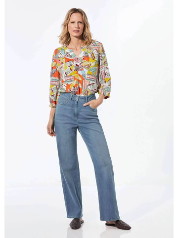 GOLDNER Jeans Klassische Denimhose, dezente Waschung in hellblau